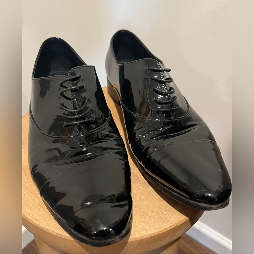 PRADA Patent Leather Oxford Loafers, size EU 38.5